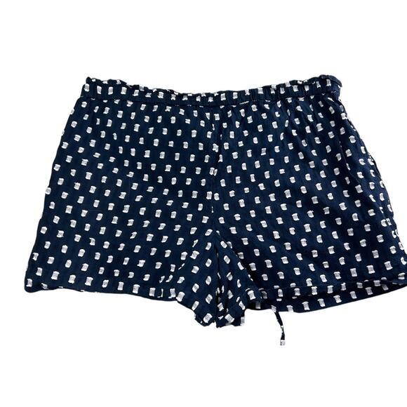 Ann Taylor LOFT Outlet Navy Blue Textured Shorts Size Small Drawstring Lined - Picture 5 of 6
